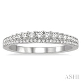 3/8 Ctw Double Row Round Cut Diamond Band in 14K White Gold